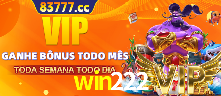 Banner promocional do win222 oferecendo 100% de recompensas adicionais contínuas para quem fizer o login diário (Daily sign-in), com um mascote de coelho.