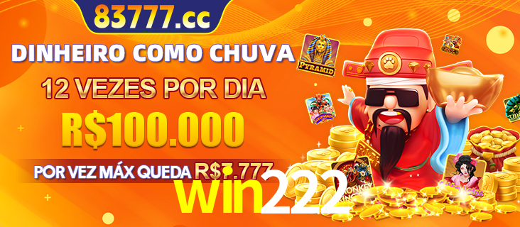Banner do programa de recompensas Recomende para amigos do win222, detalhando os bônus por convidar amigos, com prêmios que chegam a R$288.888.