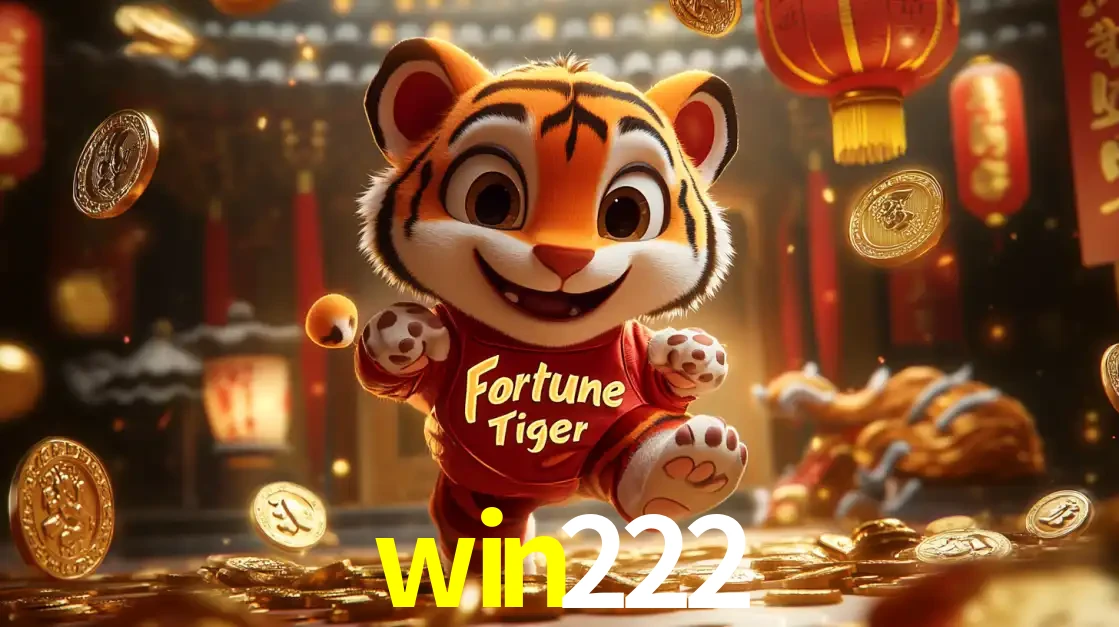 O alegre personagem do Fortune Tiger correndo sobre um caminho de moedas de ouro, simbolizando os grandes prêmios e a diversão do popular jogo de slot do win222.