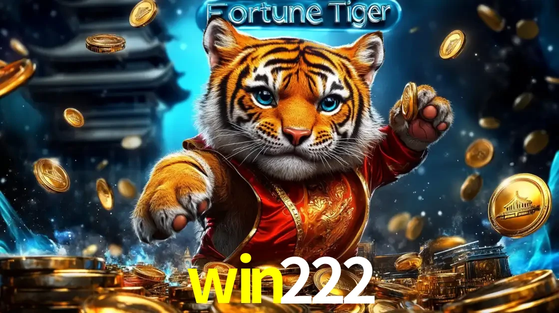 Imagem promocional do jogo de slot Fortune Tiger, com um tigre majestoso em traje tradicional cercado por uma fortuna em moedas de ouro, disponível agora no cassino win222.