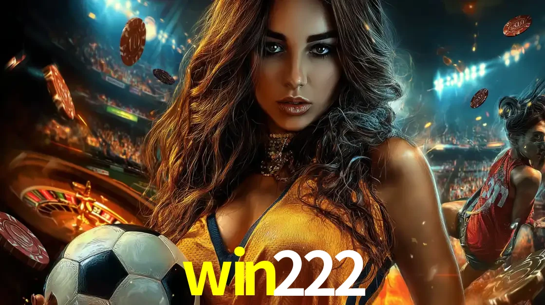 Mulher segurando uma bola de futebol em uma montagem que mistura a paixão esportiva com a emoção da roleta de cassino, tudo disponível na plataforma win222.